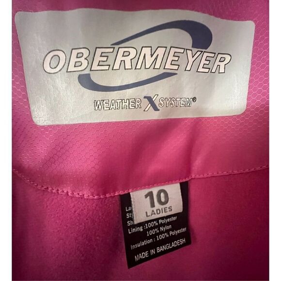 Obermeyer Womens Pink Quilted Full Zip Ski/Snow Jacket Size 10 - Picture 5 of 12